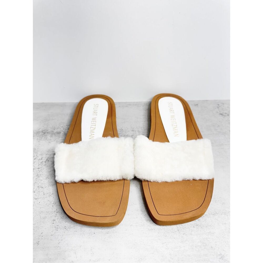 Stuart Weitzman Cammy Slide Sandal 9b Ivory Natur… - image 4